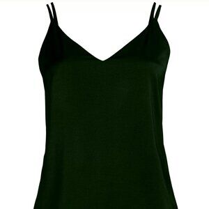 LANDSEND black silky satin camisole size M 10-12